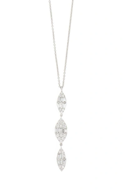 Bony Levy Mika Three Marquise Diamond Cluster Pendant Necklace (trunk Show Exclusive) In 18k White Gold