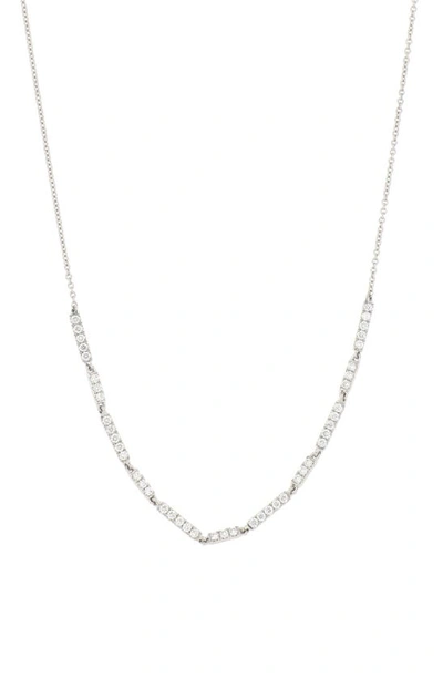 Bony Levy 18k White Gold & Diamond Line Necklace