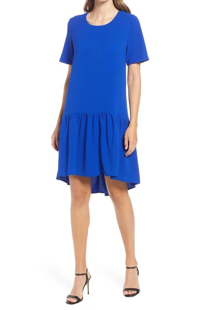 Charles Henry High/low Knit Dress In Royal