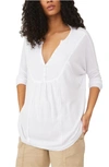 Free People Leo Henley Tee In Bright White