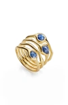 Monica Vinader Siren Cluster Cocktail Ring In Yellow Gold