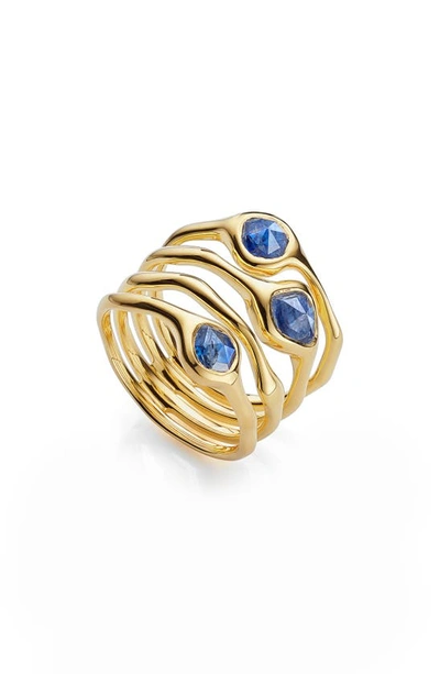 Monica Vinader Siren Cluster Cocktail Ring In Yellow Gold