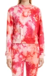 Cotton Citizen Milan Tie Dye Crop Sweatshirt In Poppy Blast