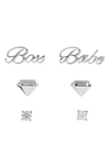 Ajoa Slaybelles Set Of 3 Stud Earrings In Silver