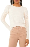 Free People Natasha Ruffle Sleeve Top In Pearl Blush