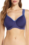 Wacoal Lindsay Sport Underwire T-shirt Bra In Classic Navy/ Deep Ultramarine