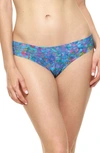 Commando Print Thong In Electric Blue Boa