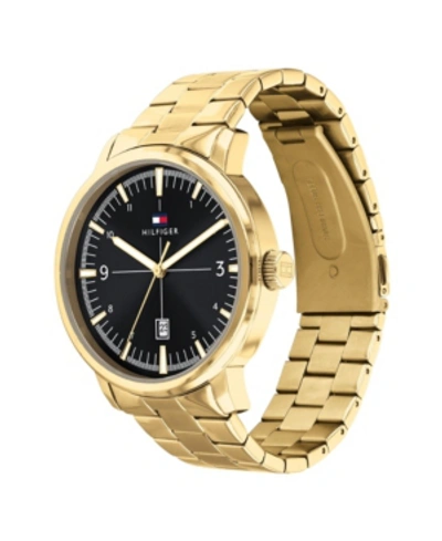 Tommy Hilfiger Men's Gold Plated Stainless Steel Bracelet Watch, 44mm, Created For Macys In Gold-tone