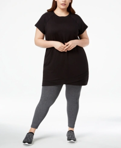 Ideology Plus Size Tunic, Created For Macy's In Deep Black