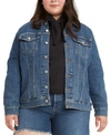 LEVI'S PLUS SIZE BUTTON-DOWN ORIGINAL DENIM TRUCKER JACKET