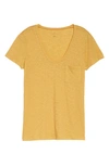 Caslonr Caslon Rounded V-neck Tee In Yellow Ochre