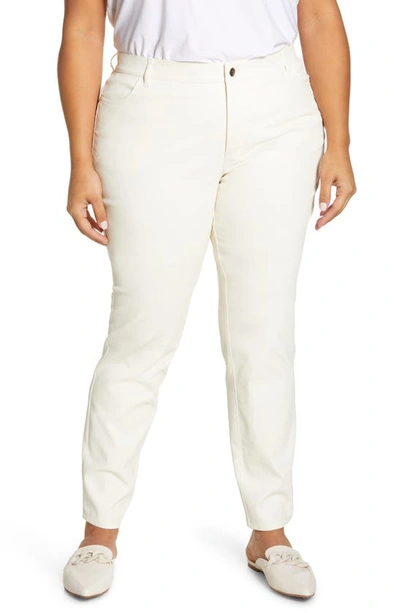 Lafayette 148 Thompson Primo Denim Jeans In Ecru