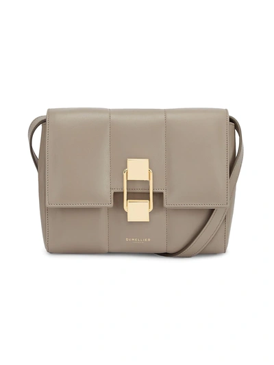 Demellier Mini Alexandria Leather Shoulder Bag In Deep Taupe