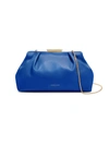 Demellier Mini Florence Leather Pouch Clutch In Electric Blue