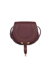 Chloé Small Marcie Leather Saddle Bag In Burgundy