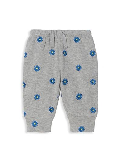Stella Mccartney Baby Girl's Embroidered Daisies Cotton-fleece Joggers In Grey