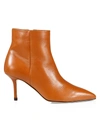 L Agence Aimee Leather Ankle Boots In Luggage
