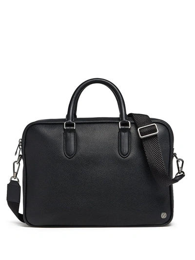 Ermenegildo Zegna Leather Business Bag In Black