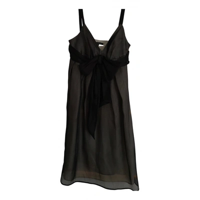 Pre-owned Tara Jarmon Silk Mini Dress In Black