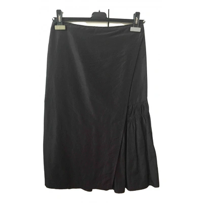 Pre-owned Dries Van Noten Silk Mid-length Skirt In Black