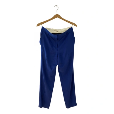 Pre-owned Celine Silk Trousers In Blue
