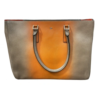 Pre-owned Anya Hindmarch Leather Tote In Orange