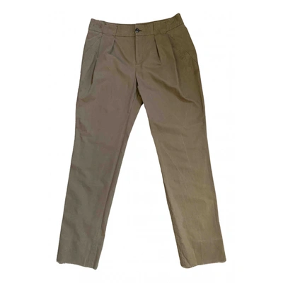 Pre-owned Gucci Silk Chino Pants In Brown