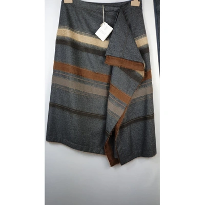 Pre-owned Brunello Cucinelli Wool Mid-length Skirt In Anthracite