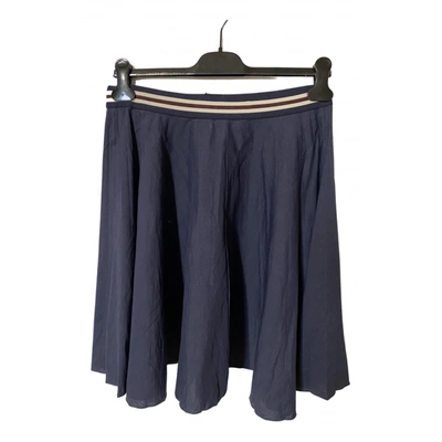 Pre-owned Theory Linen Mid-length Skirt In Blue