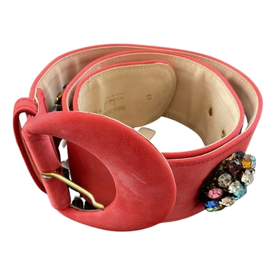Pre-owned Moschino Belt In Red