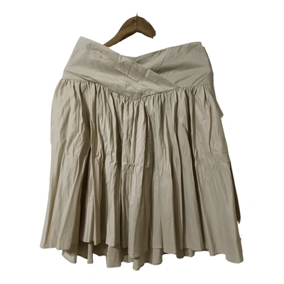 Pre-owned Diane Von Furstenberg Mid-length Skirt In Khaki