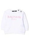 BALMAIN SWEATSHIRT WITH SEQUIN LOGO,6P4820 F0015 100