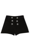 BALMAIN SHORTS WITH EMBOSSED BUTTONS,6P6839 F0015 930