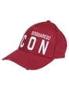 Dsquared2 Be Icon Burgundy White Baseball Cap In Bordeaux/bianco