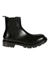 Alexander Mcqueen Ankle Leather Boots Lug Sole In Black