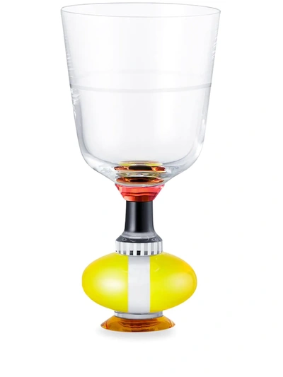 Reflections Copenhagen Richmond Short Crystal Glass Set Of 2 - Clear/black/coral/bright Yellow In Multicolour