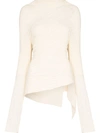 MARQUES' ALMEIDA DRAPED RECYCLED COTTON TOP