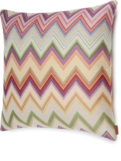 Missoni Agadir Zig-zag Knit Cushion In Orange