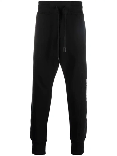 Versace Jeans Couture Black Cotton Joggers With Back Logo Print