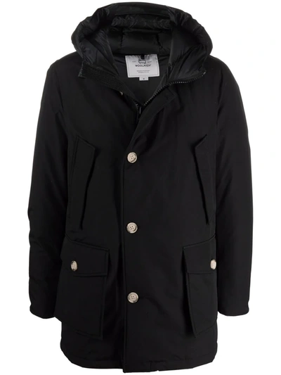 Woolrich Byrd Hooded Parka Coat In Black