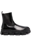 VERSACE RIDGED-SOLE ANKLE BOOTS