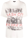 R13 The Clash City Rockers Graphic Print Cotton Cashmere Blend Band T-shirt In Nude