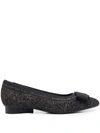 Ferragamo Bow-detail Pointed-toe Pumps In Black