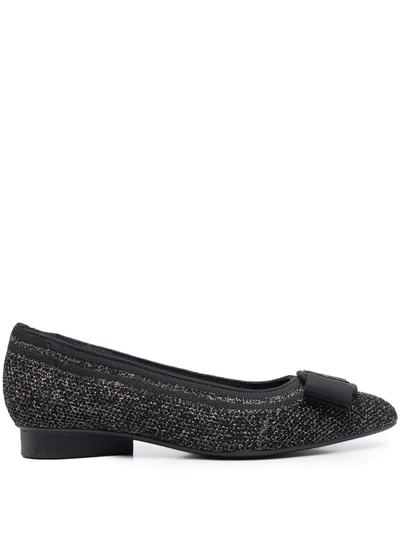 Ferragamo Bow-detail Pointed-toe Pumps In Black