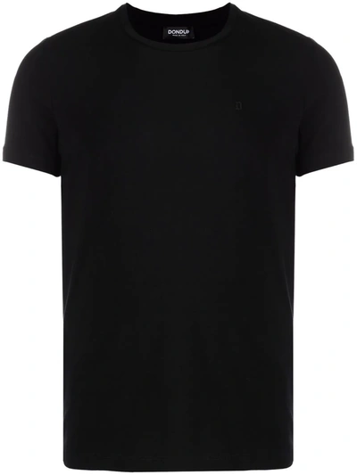 Dondup Crew-neck Fitted T-shirt In Nero Neri E Grigi