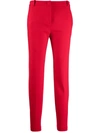 Pinko Cropped Slim-fit Trousers In Rot