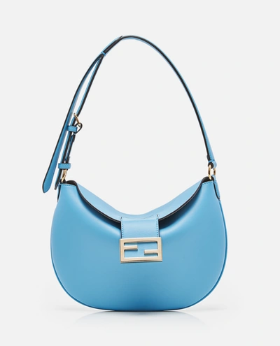 Fendi Shoulder Bag "croissant" Small In Light Blue