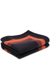 MULBERRY LEATHER-STRAP LOGO THROW BLANKET