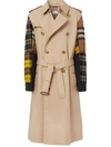 BURBERRY PATCHWORK-CHECK TRENCH COAT