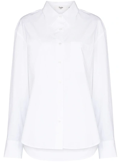 The Frankie Shop Lui Organic Cotton Poplin Shirt In White